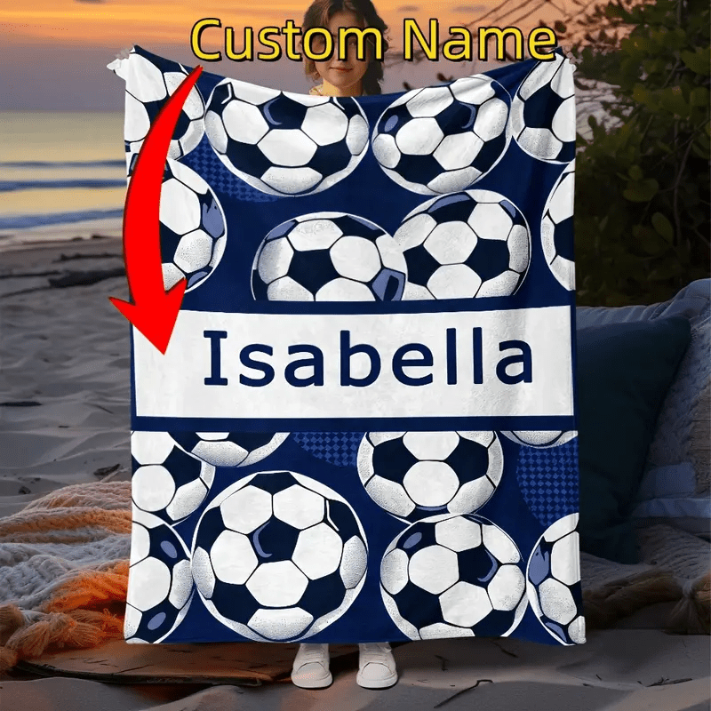 1pc Text Custom Football Printed Flannel Blanket, Personalized Soft Warm Digital Printing Flannel Fleece Blanket For Sofa, Bed, Travel, Camping, Living Room, Office - Machine Washable, , For All
1pc Text Custom Football Printed Flannel Blanket, Personalized Soft Warm Digital Printing Flannel Fleece Blanket For Sofa, Bed, Travel, Camping, Living Room, Office - Machine Washable, , For All
