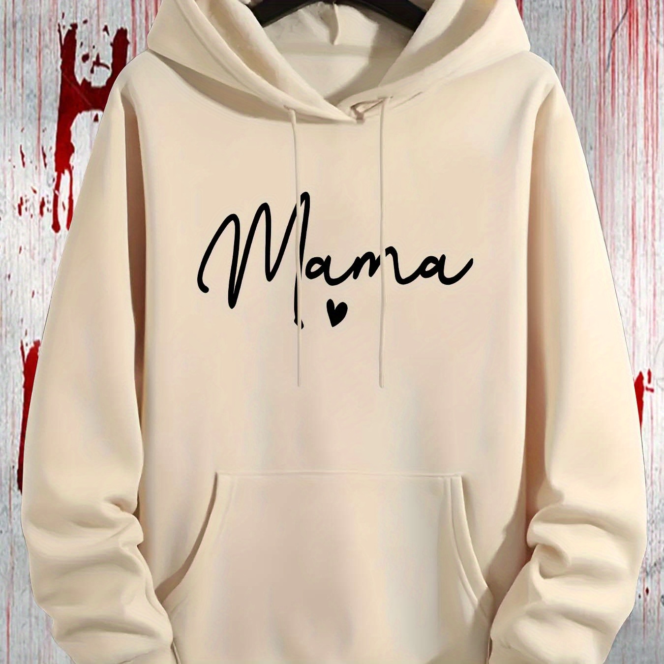 mama" Hoodie - Casual Fall/winter Knit Fabric Hooded Sweatshirt With Kangaroo Pocket, Regular Fit, 100% Polyester Stretch Material
mama" Hoodie - Casual Fall/winter Knit Fabric Hooded Sweatshirt With Kangaroo Pocket, Regular Fit, 100% Polyester Stretch Material