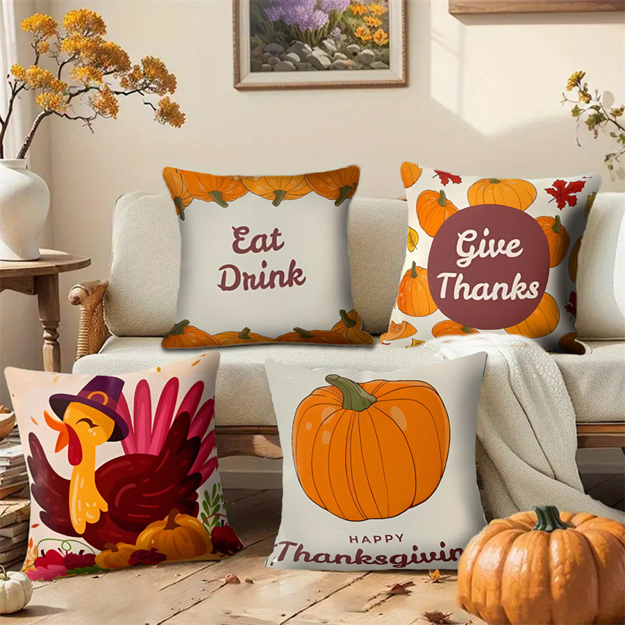 Happy Thanksgiving Pillowcase Set Of 4 | Fall Decorative Pillowcases | Thanksgiving Home Decor | Thanksgiving Throw Pillowcases | Thanksgiving Party Decorations
Happy Thanksgiving Pillowcase Set Of 4 | Fall Decorative Pillowcases | Thanksgiving Home Decor | Thanksgiving Throw Pillowcases | Thanksgiving Party Decorations