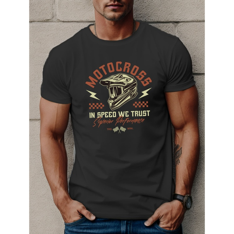 Motocross Men's Polyester T-shirt - Crew Neck, Knit Fabric, Geometric Pattern, Slight Stretch, Regular Fit Casual Summer Tee With Superior
Motocross Men's Polyester T-shirt - Crew Neck, Knit Fabric, Geometric Pattern, Slight Stretch, Regular Fit Casual Summer Tee With Superior