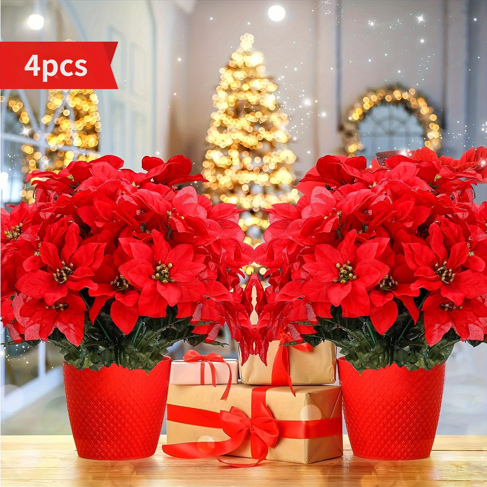 4pcs - Plastic Red Christmas Plants, 7 Per , Fake For , Centerpieces, Christmas Tree, Wedding Decoration
4pcs - Plastic Red Christmas Plants, 7 Per , Fake For , Centerpieces, Christmas Tree, Wedding Decoration