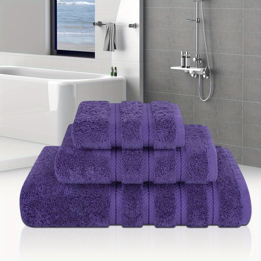 High End Super Premium Towel Set 3 Piece, 1 Bath Towel 1 Hand Towel 1 Towel, 100% Towel Ideal Essential For Bathroom, Purple Towel Set
High End Super Premium Towel Set 3 Piece, 1 Bath Towel 1 Hand Towel 1 Towel, 100% Towel Ideal Essential For Bathroom, Purple Towel Set
