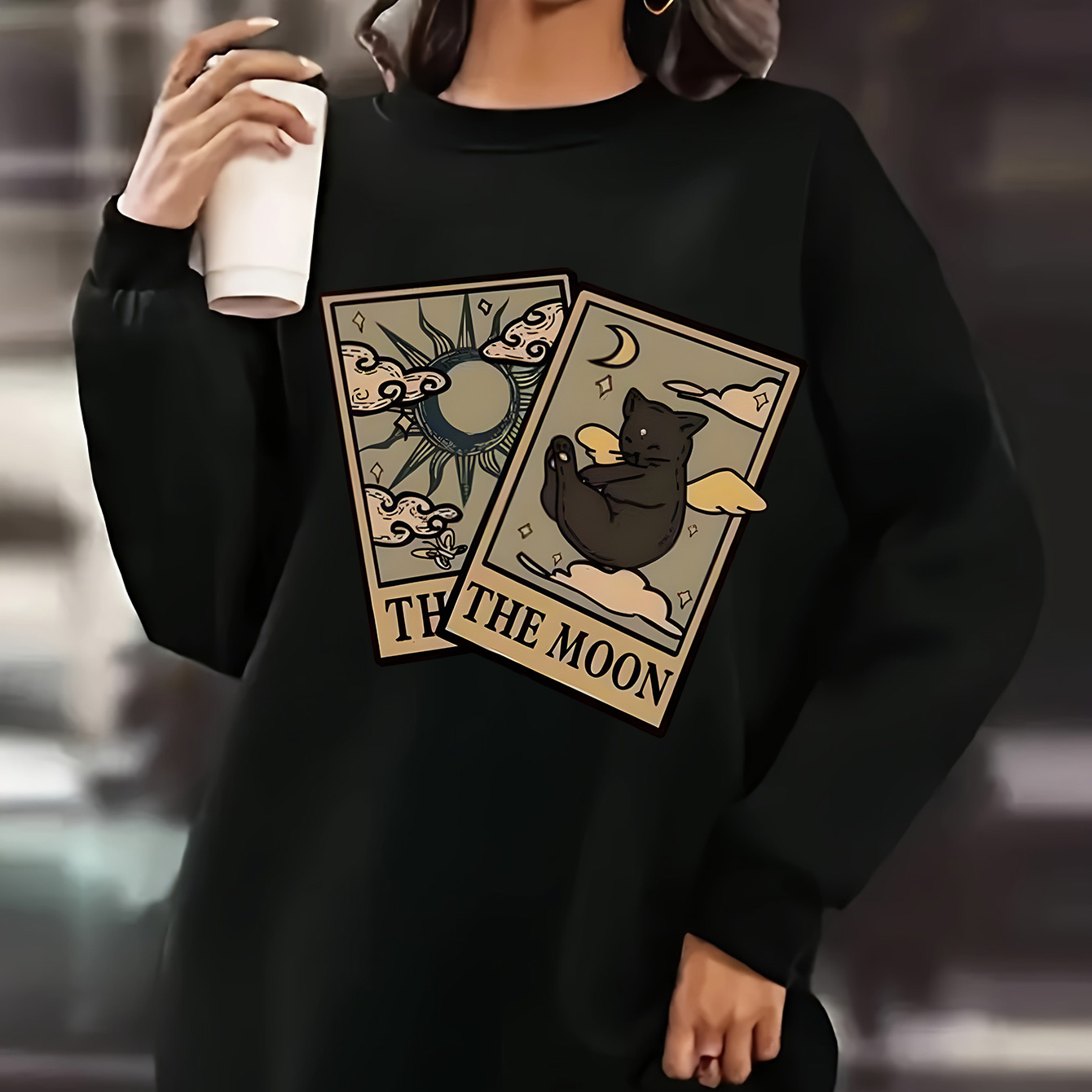 Women's Casual Loose-fit Long Sleeve Sweatshirt Dress, The Moon Print, Knitted Polyester, Round Neck, Autumn/, Adult Size
Women's Casual Loose-fit Long Sleeve Sweatshirt Dress, The Moon Print, Knitted Polyester, Round Neck, Autumn/, Adult Size