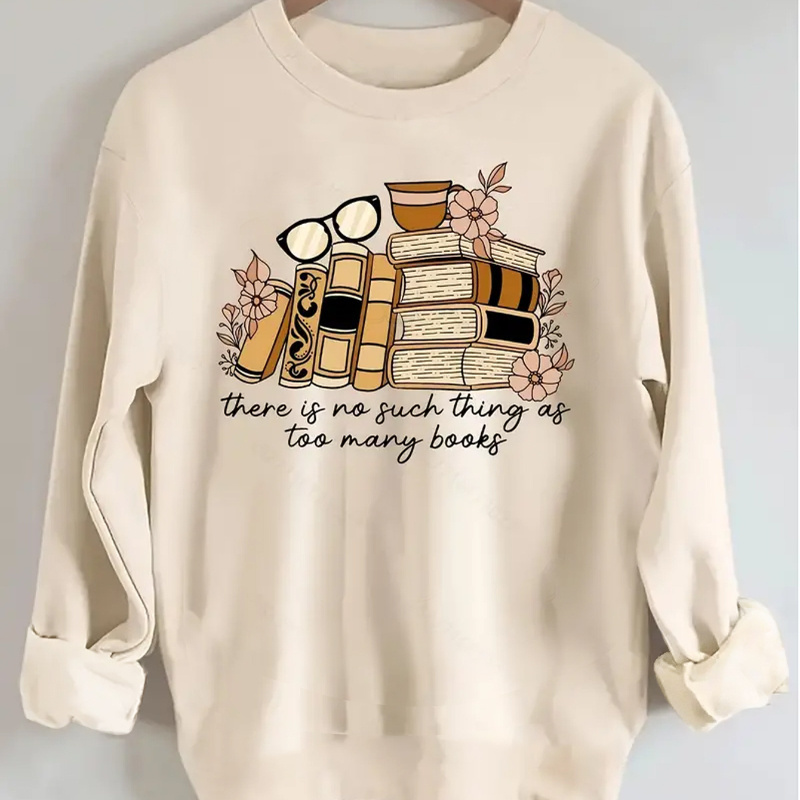 Book Print Pullover Sweatshirt, Casual Long Sleeve Crew Neck Sweatshirt For Fall & Winter, Women's Clothing
Book Print Pullover Sweatshirt, Casual Long Sleeve Crew Neck Sweatshirt For Fall & Winter, Women's Clothing