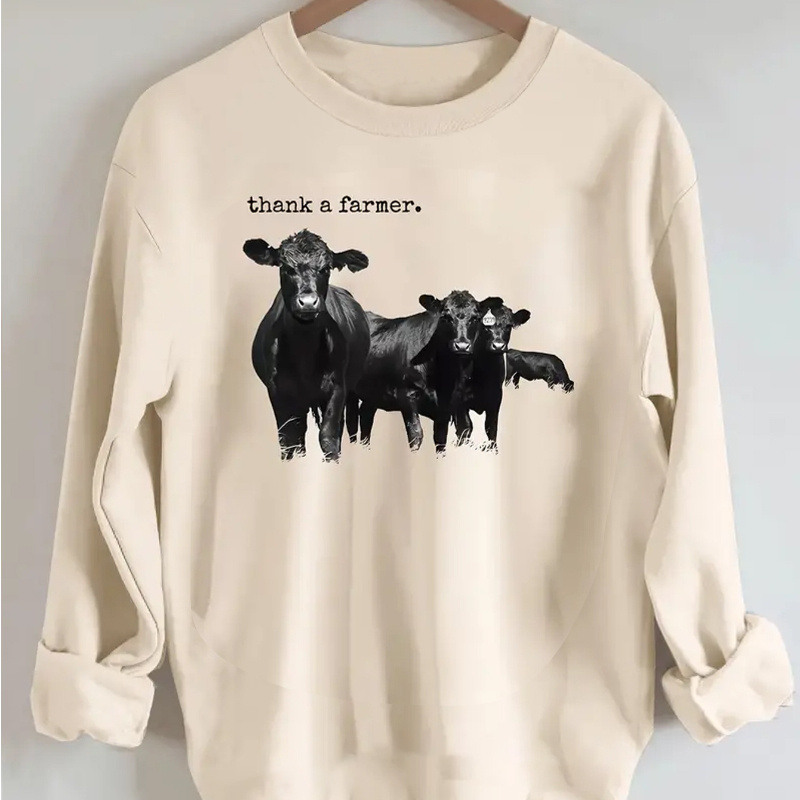 Cow Print Pullover Sweatshirt, Casual Long Sleeve Crew Neck Sweatshirt For Fall & Winter, Women's Clothing
Cow Print Pullover Sweatshirt, Casual Long Sleeve Crew Neck Sweatshirt For Fall & Winter, Women's Clothing