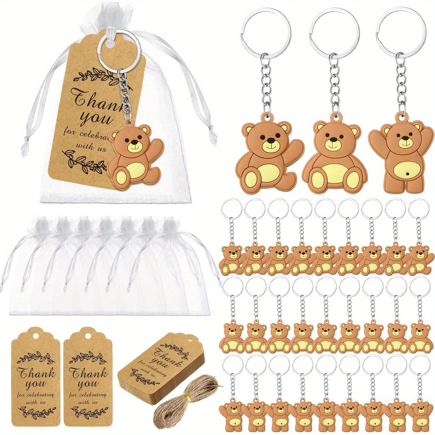 108pcs Bear Baby Shower Favors Bear Party Favors, Cute Bear Keychain With Organza Bags Thank You Tags And Rope For Guests Girls Boys Birthday Party Supplies Decorations (pink, Cute)
108pcs Bear Baby Shower Favors Bear Party Favors, Cute Bear Keychain With Organza Bags Thank You Tags And Rope For Guests Girls Boys Birthday Party Supplies Decorations (pink, Cute)