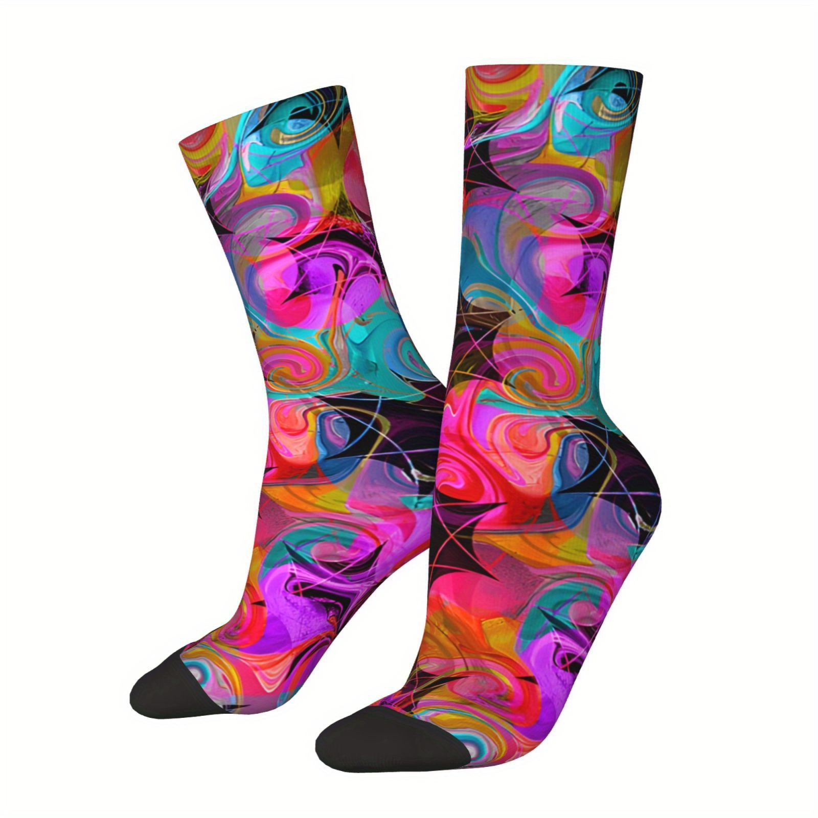 1 Pair Men's Abstract Wave Pattern Knee-high Socks - Breathable Polyester , Fit For Sports & Casual Wear, Unique Hip Hop Vintage Style, Novelty Gift Idea, Cute Socks
1 Pair Men's Abstract Wave Pattern Knee-high Socks - Breathable Polyester , Fit For Sports & Casual Wear, Unique Hip Hop Vintage Style, Novelty Gift Idea, Cute Socks