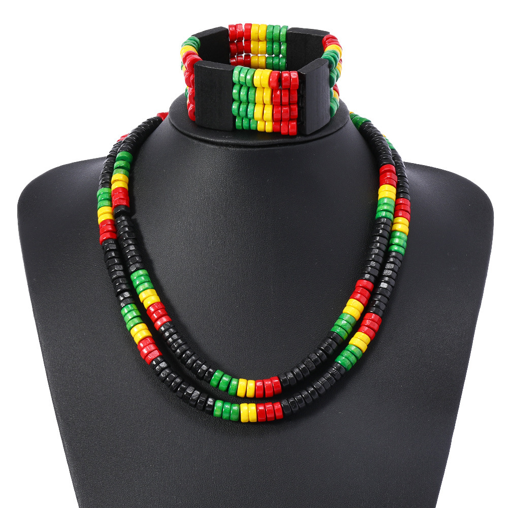 Bohemian Red Flat Beads Wooden Bead Necklace Bracelet Combination Two-piece Suit Men's Jewelry Bead String Jewelry
Bohemian Red Flat Beads Wooden Bead Necklace Bracelet Combination Two-piece Suit Men's Jewelry Bead String Jewelry