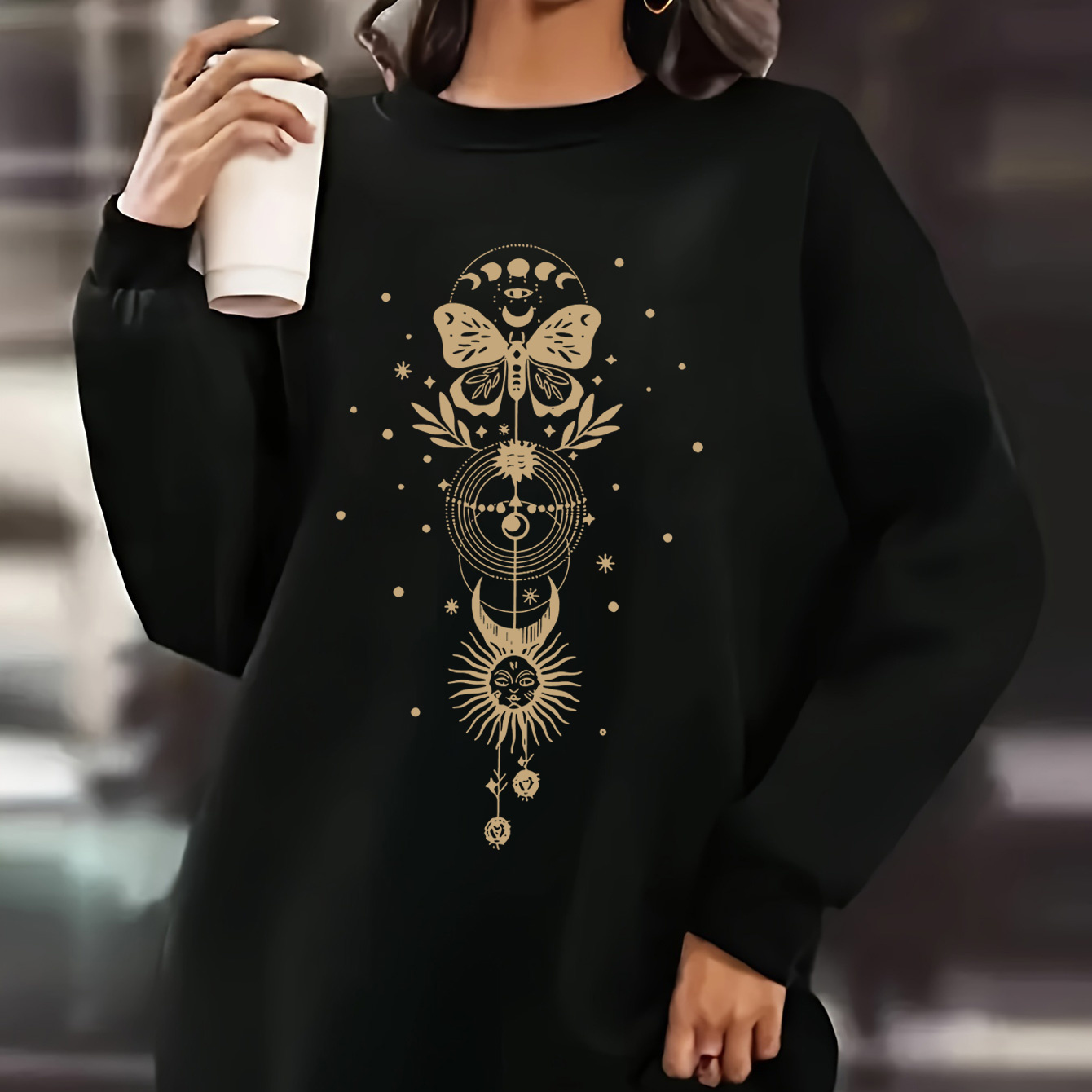 Large Size Letter Print Sports Shirt Dress, Casual Loose Style Long Sleeve Round Neck Dress For Autumn And Winter, Women's Large Size Clothing
Large Size Letter Print Sports Shirt Dress, Casual Loose Style Long Sleeve Round Neck Dress For Autumn And Winter, Women's Large Size Clothing