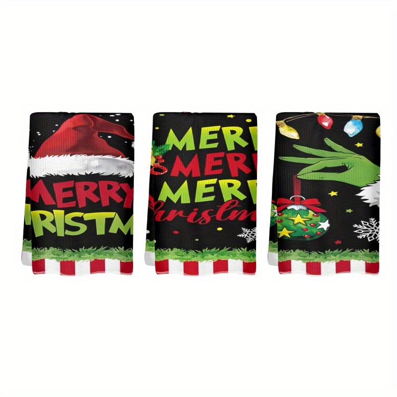 3pcs Set Christmas Kitchen Towels - , Machine Washable Polyester Dish & Tea Towels, , Home
3pcs Set Christmas Kitchen Towels - , Machine Washable Polyester Dish & Tea Towels, , Home