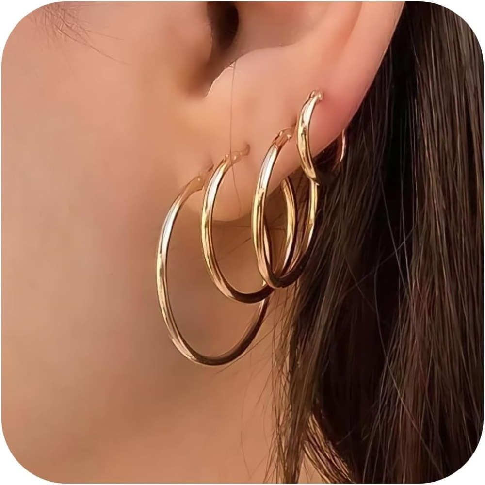 Golden Hoop Earrings For Women, Fashion Simple Golden Hoop Hypoallergenic Thin Hoop Earrings Golden Earrings For Women Jewelry Gifts
Golden Hoop Earrings For Women, Fashion Simple Golden Hoop Hypoallergenic Thin Hoop Earrings Golden Earrings For Women Jewelry Gifts