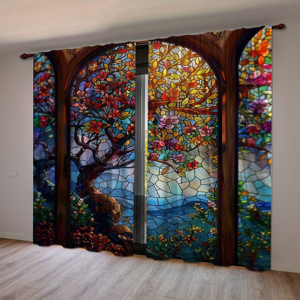 2pcs Set Modern Blackout Curtains - Tree Of Life & , Polyester Knit For Bedroom, Living Room, Office - Machine Washable, Decor, Curtains For Living Room
2pcs Set Modern Blackout Curtains - Tree Of Life & , Polyester Knit For Bedroom, Living Room, Office - Machine Washable, Decor, Curtains For Living Room