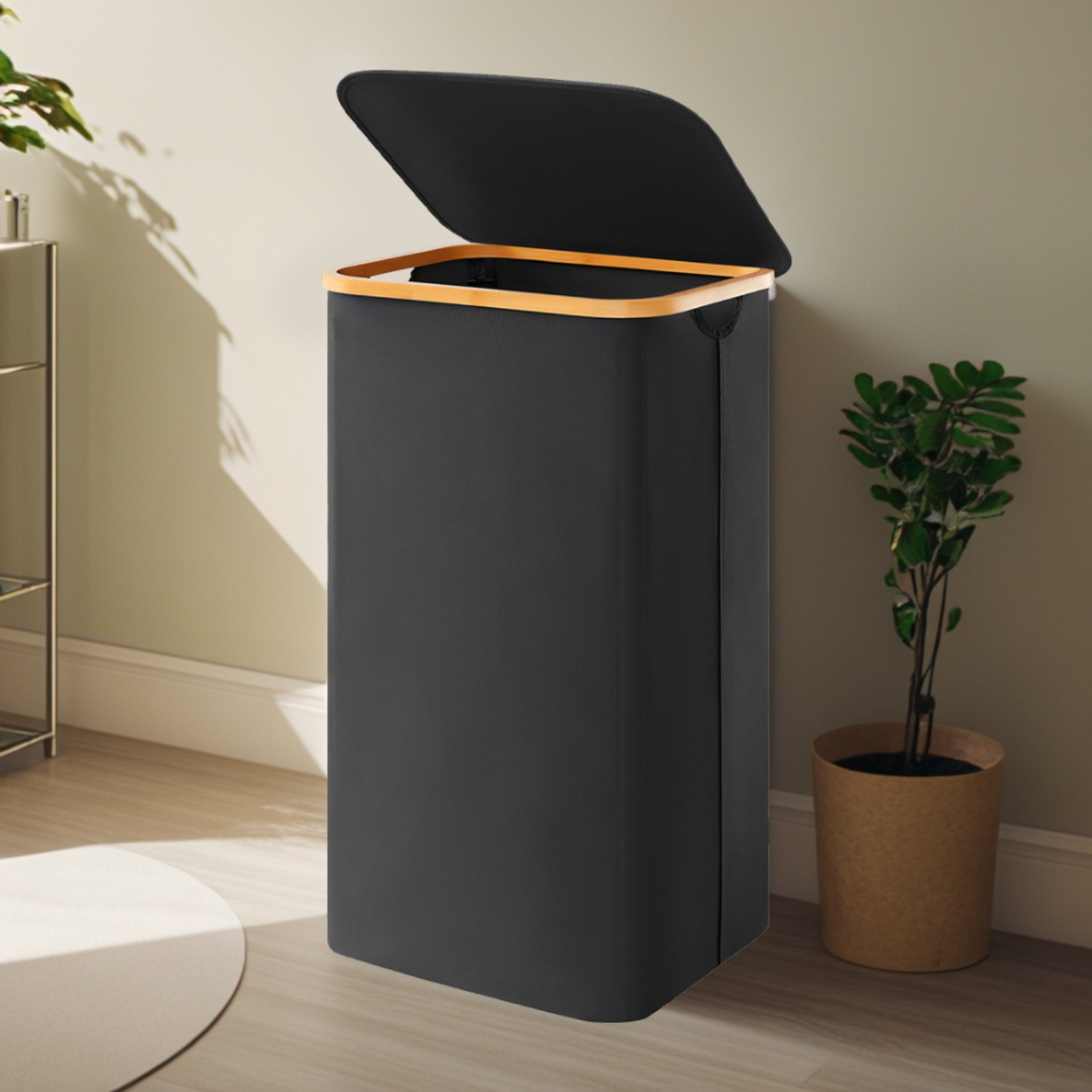 Clothes Hampers For Laundry With Bamboo Handles And A Removable Laundry Bag, 100l Laundry Basket With Lid, Large Foldable Laundry Hamper, Closet Organization Systems
Clothes Hampers For Laundry With Bamboo Handles And A Removable Laundry Bag, 100l Laundry Basket With Lid, Large Foldable Laundry Hamper, Closet Organization Systems