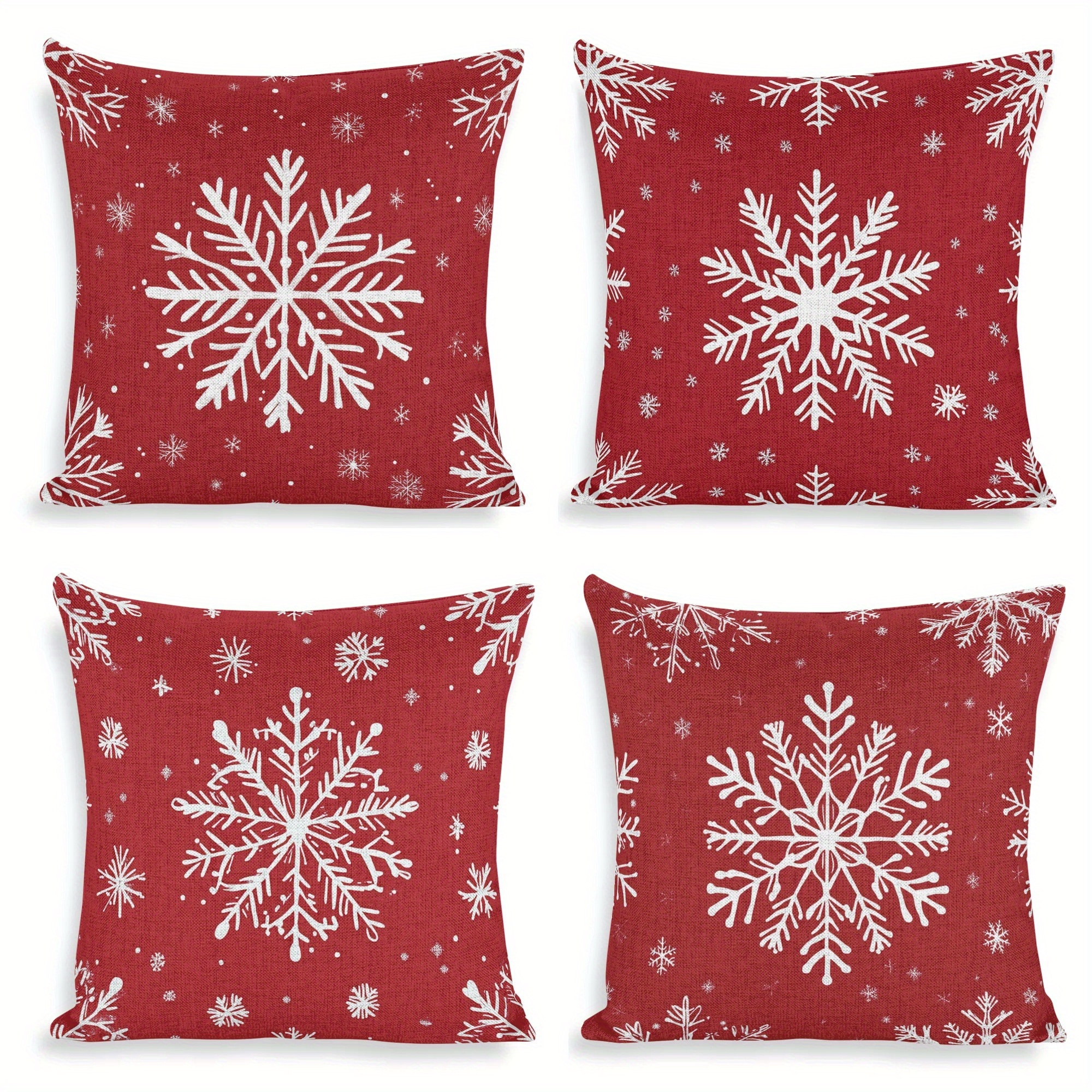 Set Of 4 Christmas Cushion Covers, 100% Polyester Decorative , , No Battery, -free - Red
Set Of 4 Christmas Cushion Covers, 100% Polyester Decorative , , No Battery, -free - Red