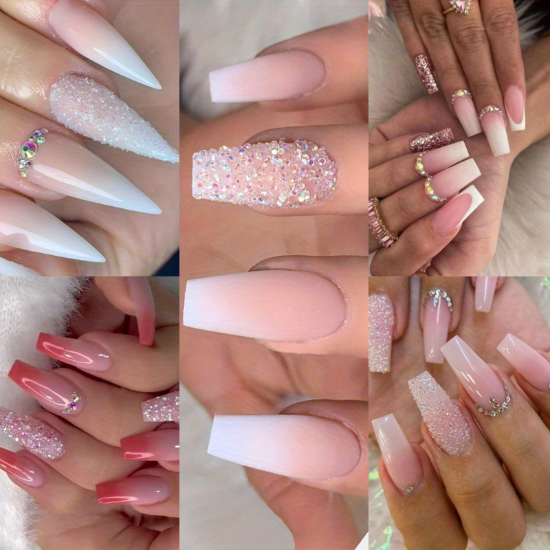 5pcs Set Of 120 Square Matte Long Wear Nails - Matte Pink Gradient With -diamond Design For Women - Are , Reusable And
5pcs Set Of 120 Square Matte Long Wear Nails - Matte Pink Gradient With -diamond Design For Women - Are , Reusable And