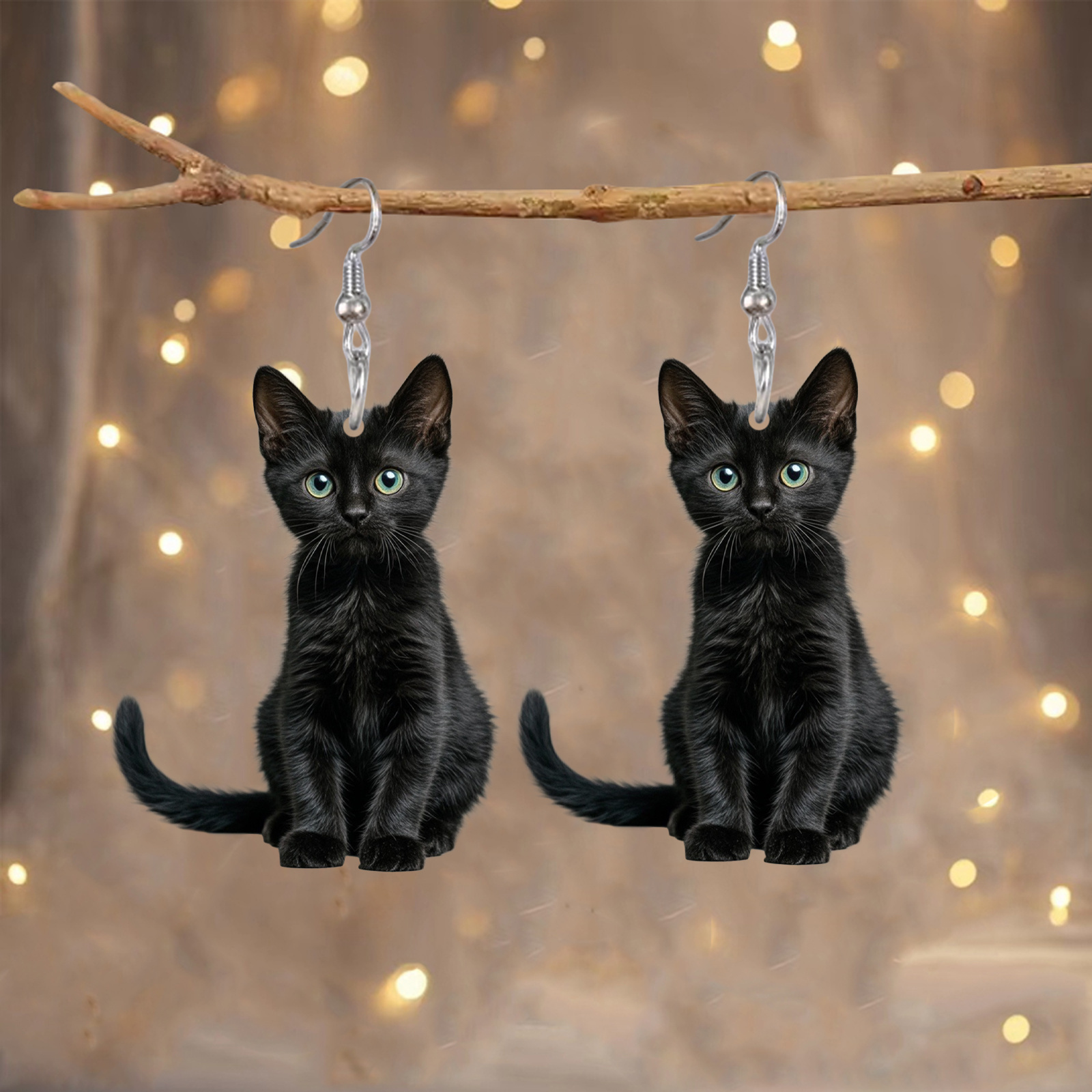 Black Cat Acrylic Dangle Earrings - Cute Cartoon Style For & Gift , Stainless Steel Posts, Jewelry
Black Cat Acrylic Dangle Earrings - Cute Cartoon Style For & Gift , Stainless Steel Posts, Jewelry
