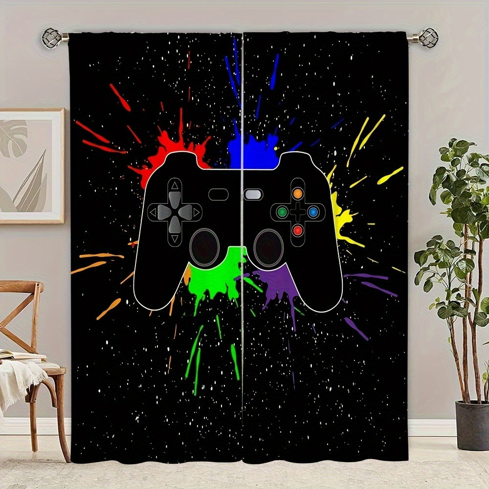 2pcs Set Game Controller Printed Curtains - Insulated, Machine Washable Polyester Drapes For Living Decor, Room Curtains, Suitable
2pcs Set Game Controller Printed Curtains - Insulated, Machine Washable Polyester Drapes For Living Decor, Room Curtains, Suitable