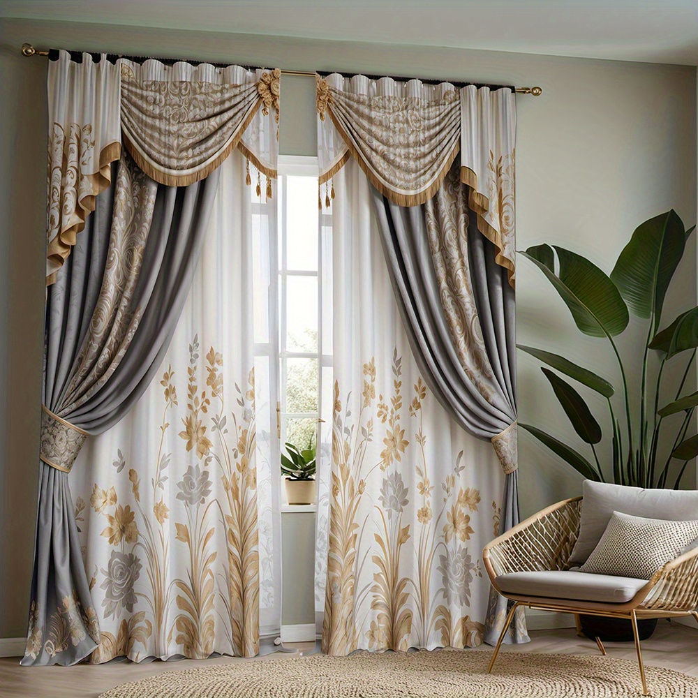 2pcs Set Retro Floral Printed Curtains - Soft Microfiber, Easy Rod Pocket Room & Bedroom Decor
2pcs Set Retro Floral Printed Curtains - Soft Microfiber, Easy Rod Pocket Room & Bedroom Decor