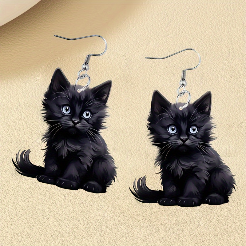 1 Pair Of Y2k Black Cat Men's Earrings, , Acrylic Jewelry, Cute Cat Japanese And Korean
1 Pair Of Y2k Black Cat Men's Earrings, , Acrylic Jewelry, Cute Cat Japanese And Korean