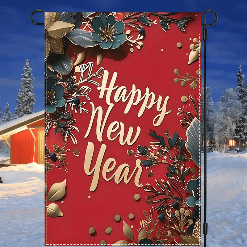 Happy New Year Flag - Polyester, Double-sided & Waterproof, Festive Farmhouse Style For Outdoor Decor, 12x18 Inches
Happy New Year Flag - Polyester, Double-sided & Waterproof, Festive Farmhouse Style For Outdoor Decor, 12x18 Inches