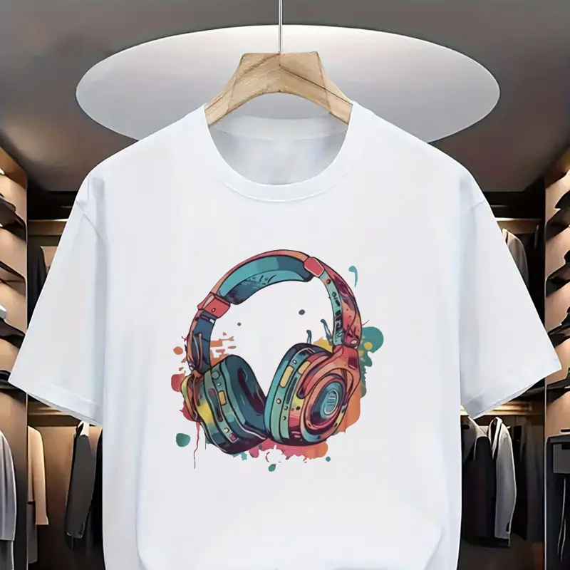 Men's Cool Microphone Graphic Tee - Breathable & Comfortable Polyester, Casual Round Neck T-shirt For Summer Outdoor Activities
Men's Cool Microphone Graphic Tee - Breathable & Comfortable Polyester, Casual Round Neck T-shirt For Summer Outdoor Activities