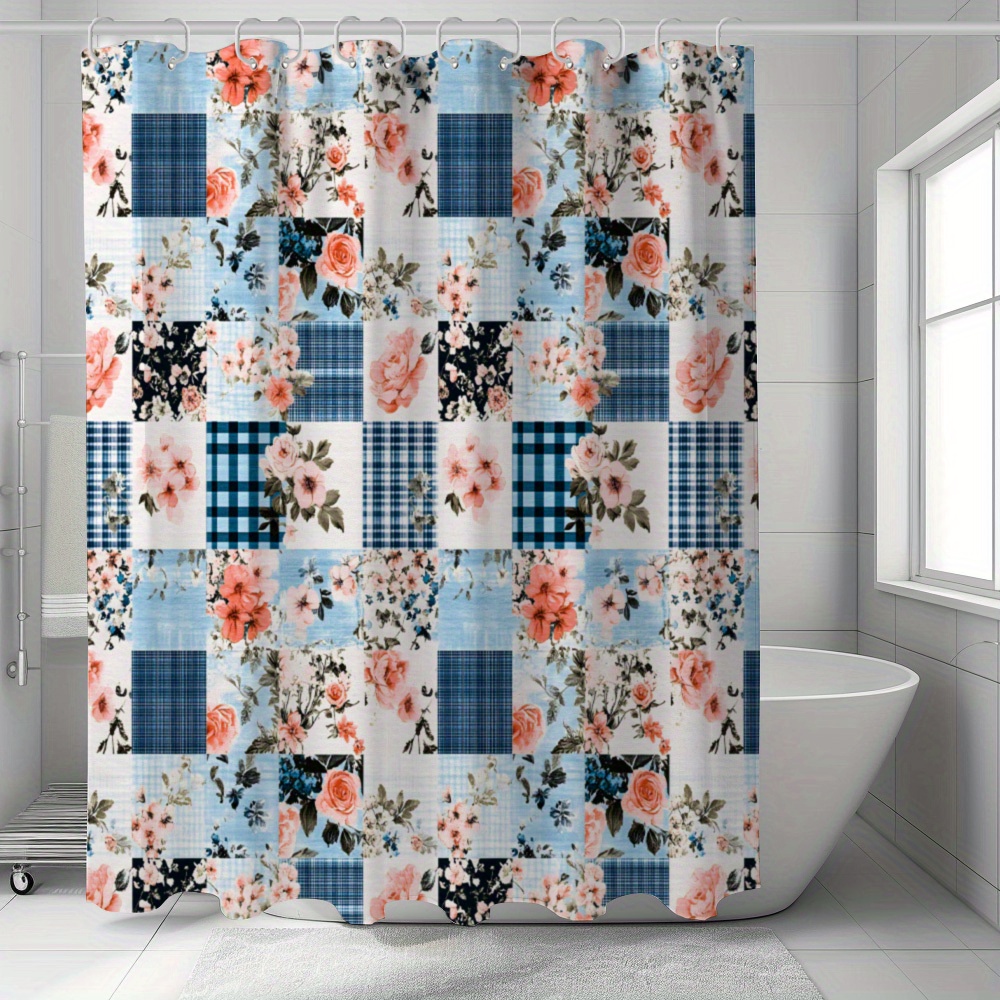 1pc Waterproof Shower Curtain With Vintage Patchwork Floral Pattern - Polyester Fabric - Machine Washable And - Bathroom Decor, Valentine's Day Gifts! (includes 12 Hooks)
1pc Waterproof Shower Curtain With Vintage Patchwork Floral Pattern - Polyester Fabric - Machine Washable And - Bathroom Decor, Valentine's Day Gifts! (includes 12 Hooks)