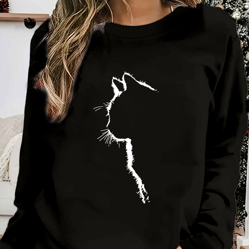 Cozy Cat Neck Sweatshirt For Women - Polyester, Casual Long Sleeve Pullover, Fall & Winter
Cozy Cat Neck Sweatshirt For Women - Polyester, Casual Long Sleeve Pullover, Fall & Winter