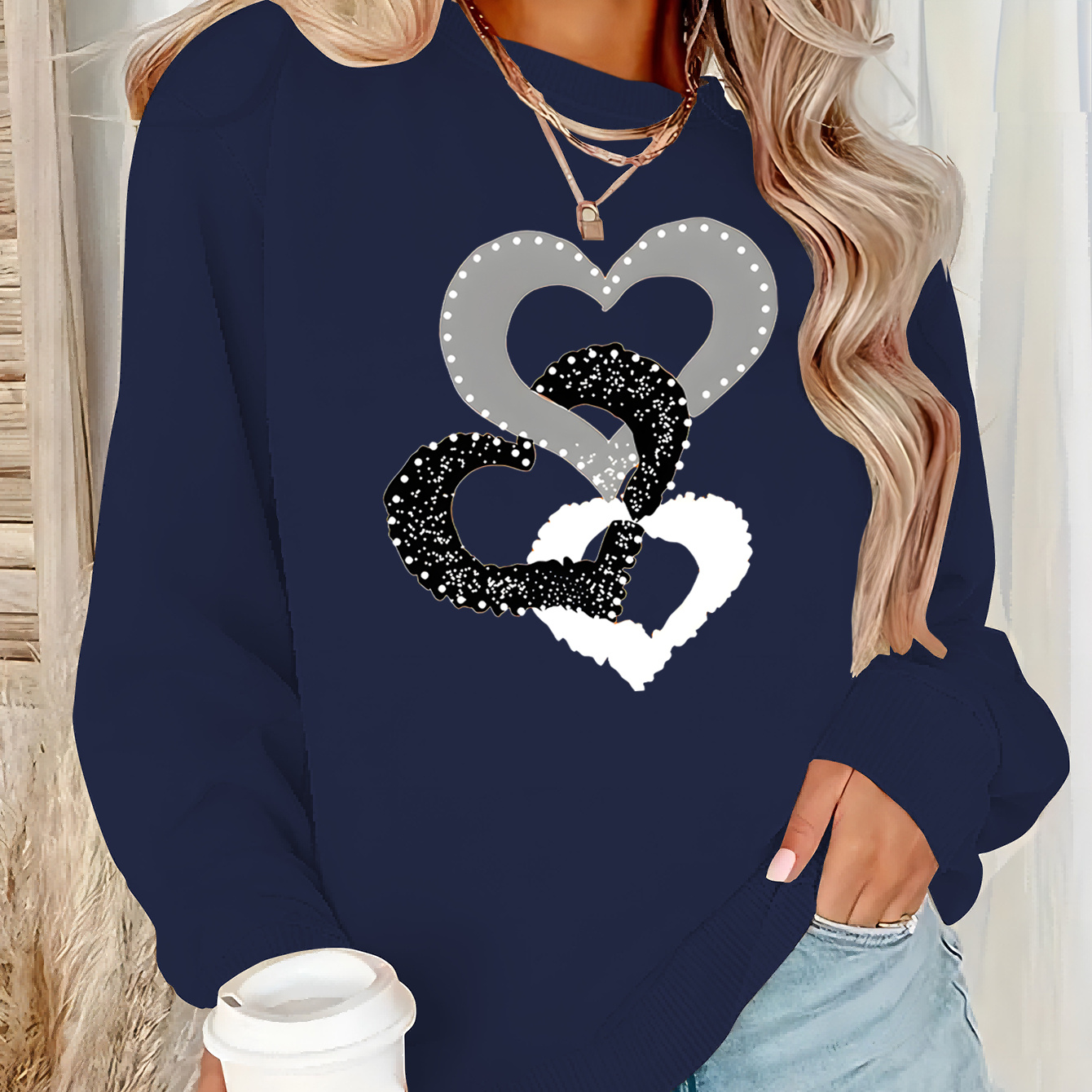 Women's Casual Polyester Sweatshirt With Letter Print, Long Sleeve Crew Neck Pullover For Fall & Winter, Regular Fabric Top
Women's Casual Polyester Sweatshirt With Letter Print, Long Sleeve Crew Neck Pullover For Fall & Winter, Regular Fabric Top
