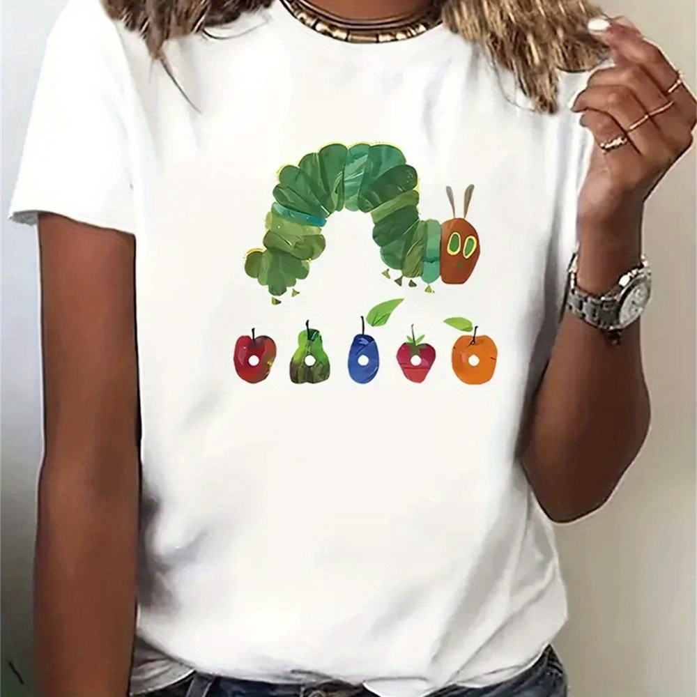 1pc Women's Casual Round Neck T-shirt, Polyester Knit Fabric, With Cute Print, Geometric Pattern, Regular Length For All Fashion Top
1pc Women's Casual Round Neck T-shirt, Polyester Knit Fabric, With Cute Print, Geometric Pattern, Regular Length For All Fashion Top