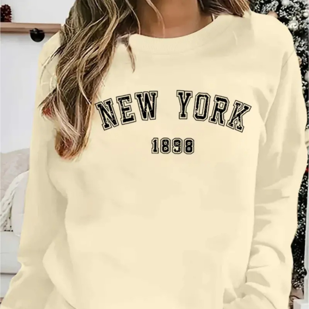 New Print Pullover Sweatshirt, Casual Long Sleeve Crew Neck Sweatshirt For Fall & Winter, Women's Clothing
New Print Pullover Sweatshirt, Casual Long Sleeve Crew Neck Sweatshirt For Fall & Winter, Women's Clothing
