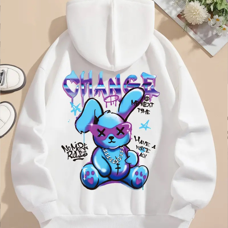 Ladies Oversized Hoodie Sweatshirt - Cartoon Design, Knit Fabric, Hooded, Pockets, Fall/winter Season, , Polyester Material
Ladies Oversized Hoodie Sweatshirt - Cartoon Design, Knit Fabric, Hooded, Pockets, Fall/winter Season, , Polyester Material