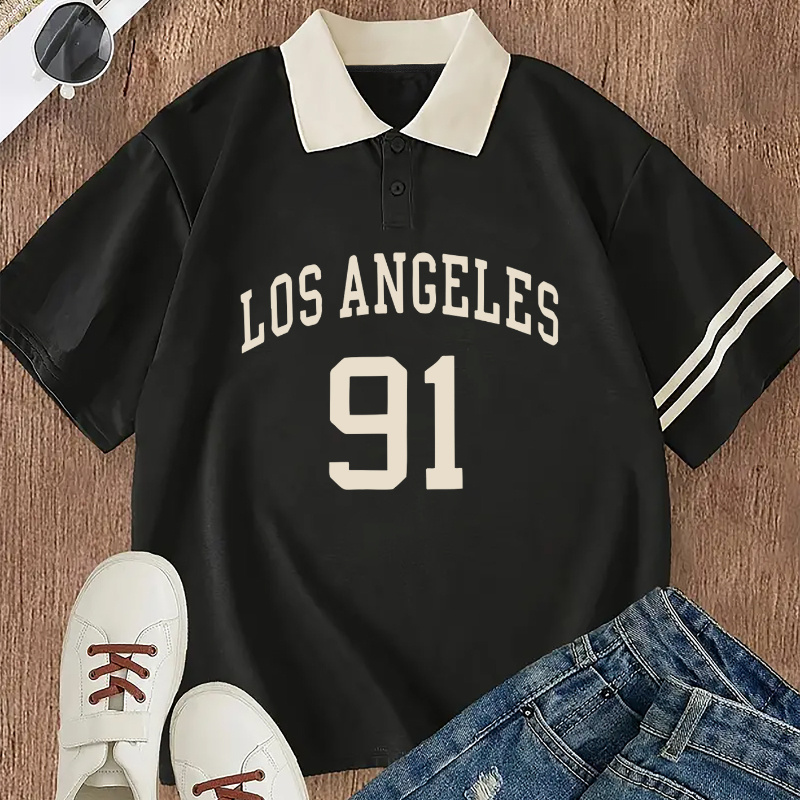 Polo à manches courtes et col à , imprimé lettrage, t-shirt de sport à manches courtes, vêtements de sport pour femmes
Polo à manches courtes et col à , imprimé lettrage, t-shirt de sport à manches courtes, vêtements de sport pour femmes