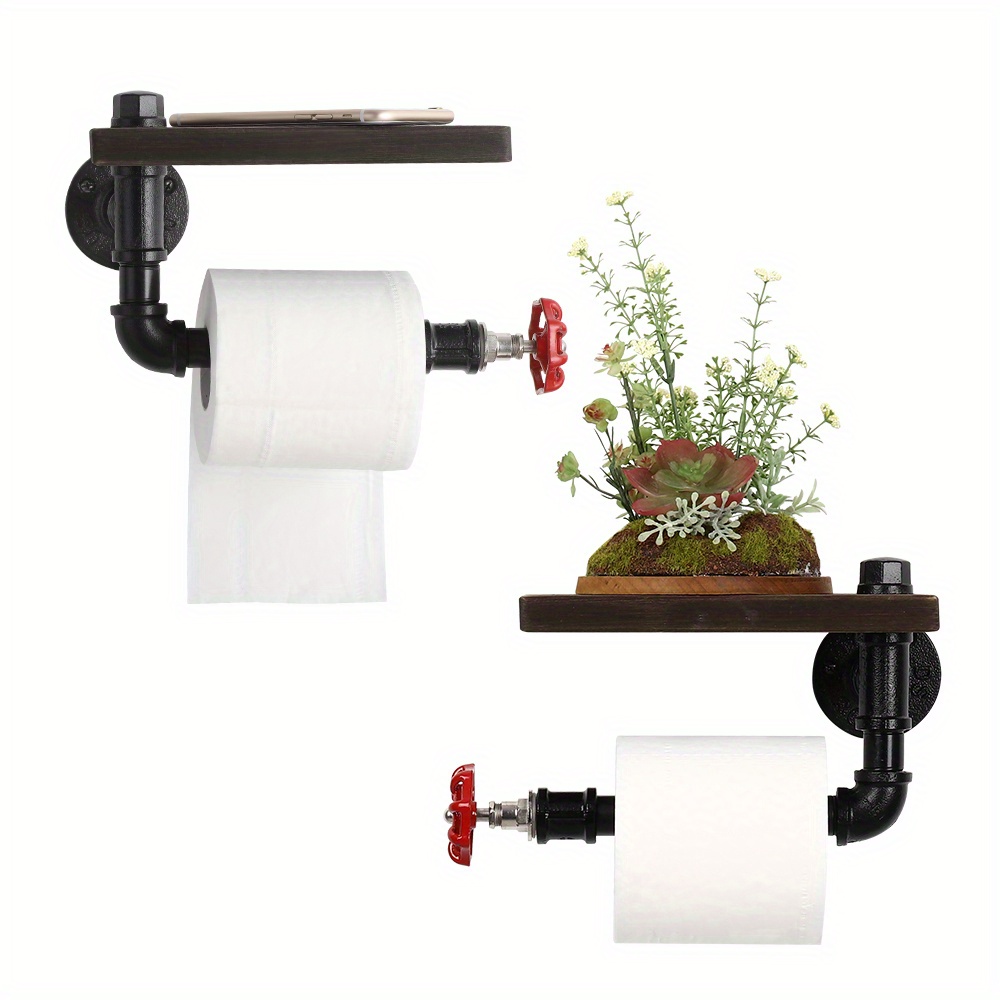 Wall Mounted Toilet Paper Stand, Industrial Toilet Roll Holder Stand With Wooden Shelf For Bathroom
Wall Mounted Toilet Paper Stand, Industrial Toilet Roll Holder Stand With Wooden Shelf For Bathroom