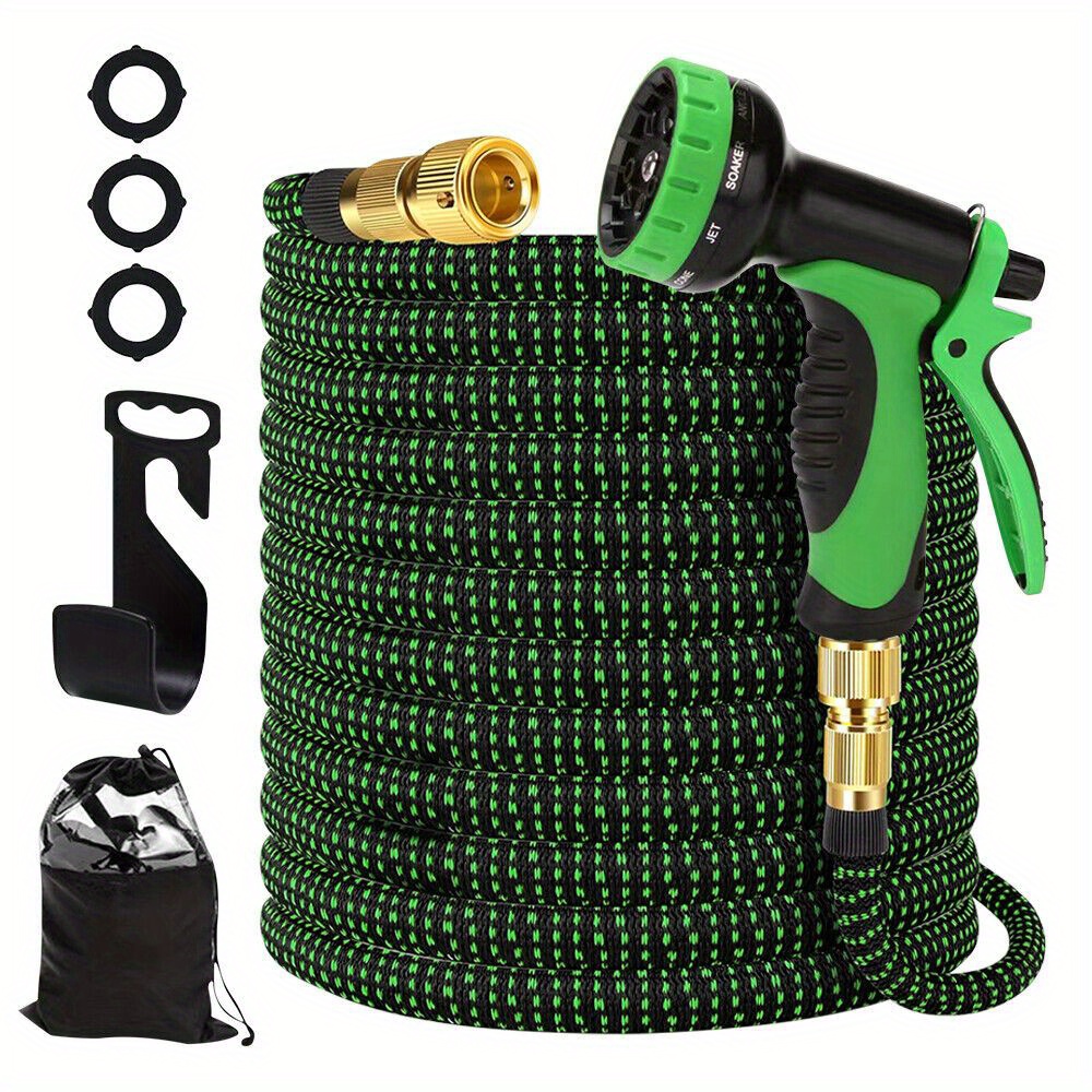 Tuyau d'arrosage extensible et rétractable de 15/22.5 m, tuyau magique flexible avec 10 fonctions de pistolet de pulvérisation pour le nettoyage du jardin, vert
Tuyau d'arrosage extensible et rétractable de 15/22.5 m, tuyau magique flexible avec 10 fonctions de pistolet de pulvérisation pour le nettoyage du jardin, vert