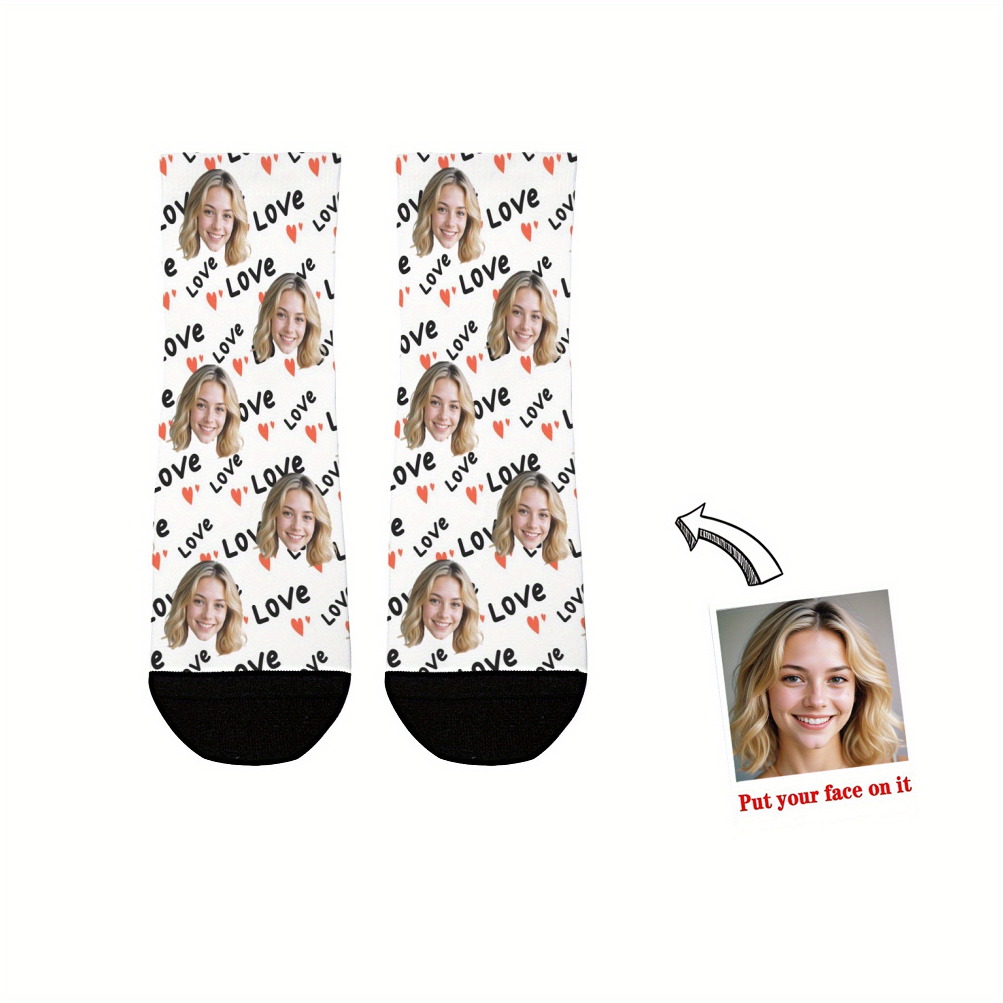 Custom Photo Socks, Personalized Socks With Customizable Face - Perfect Memorabilia Gift For , 100% Polyester Hand Knit Fabric, Machine Washable
Custom Photo Socks, Personalized Socks With Customizable Face - Perfect Memorabilia Gift For , 100% Polyester Hand Knit Fabric, Machine Washable