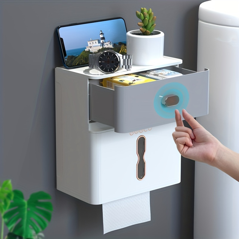 Wongirl Large Capacity Bathroom Storage Rack - Double-layer, Wall-mounted Holder With Roll Paper Dispenser, No-drill Installation
Wongirl Large Capacity Bathroom Storage Rack - Double-layer, Wall-mounted Holder With Roll Paper Dispenser, No-drill Installation