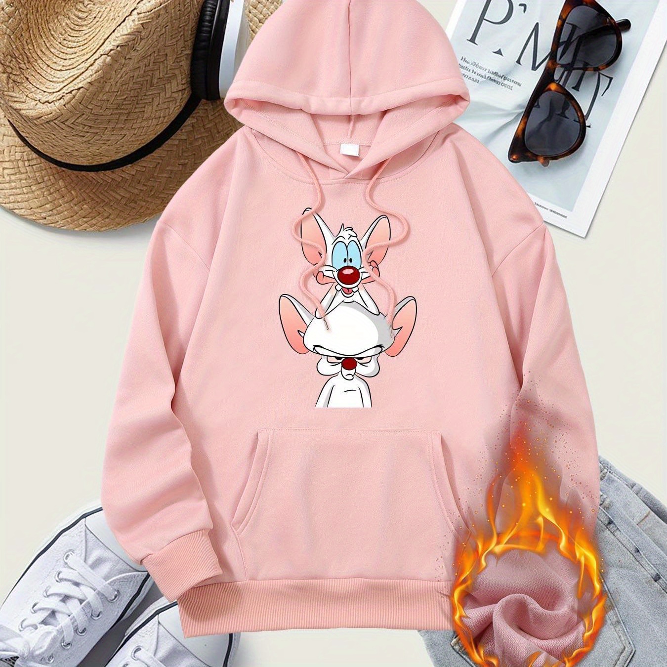 Cartoon Mouse Hoodie For Adults - Casual Polyester Sweatshirt With Hood, Pocket, And Micro Fabric - Knit Fabric Pullover For All
Cartoon Mouse Hoodie For Adults - Casual Polyester Sweatshirt With Hood, Pocket, And Micro Fabric - Knit Fabric Pullover For All