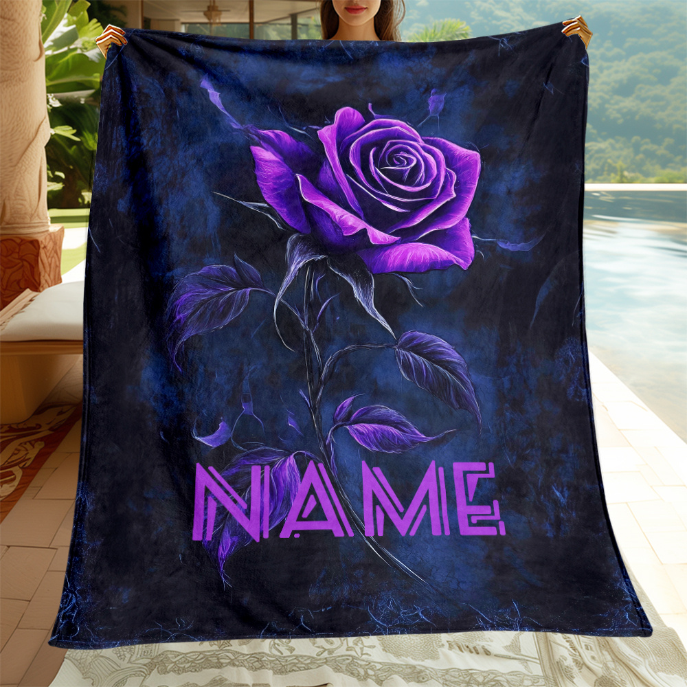 Customized Name Flannel Fleece Blanket - 1pc, Personalized Purple , Soft Lightweight Throw For Home & Travel Use, No Electricity Or Feathers, 100% Polyester
Customized Name Flannel Fleece Blanket - 1pc, Personalized Purple , Soft Lightweight Throw For Home & Travel Use, No Electricity Or Feathers, 100% Polyester