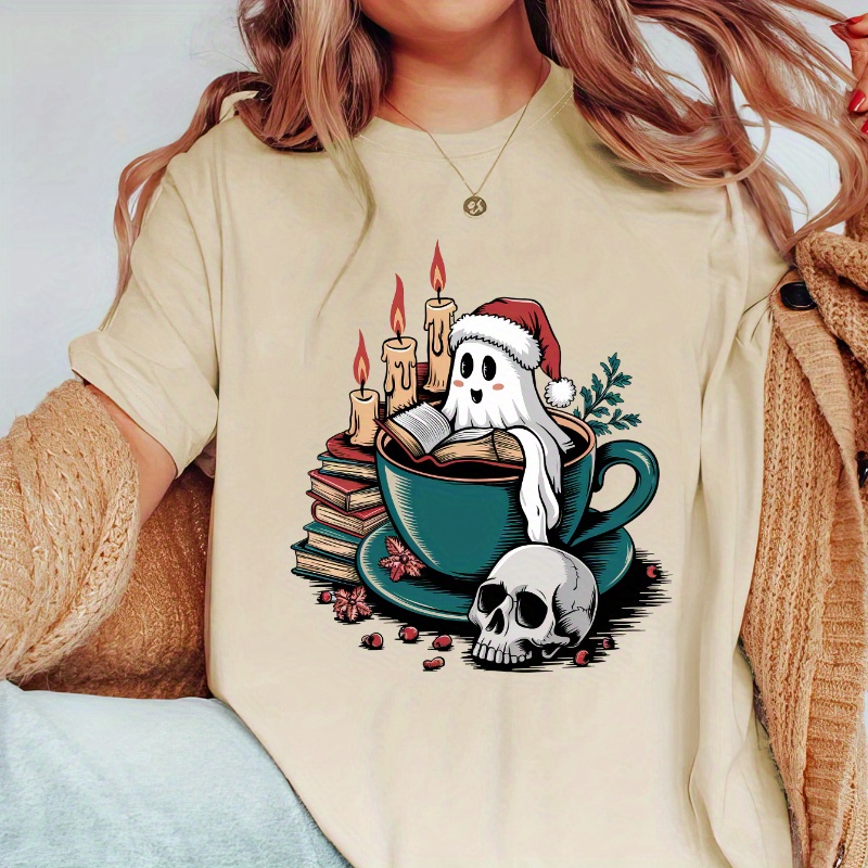 Christmas & Skull Print Short Sleeve T-shirt, Fashion Casual Sports Crew Neck , Women's Clothing
Christmas & Skull Print Short Sleeve T-shirt, Fashion Casual Sports Crew Neck , Women's Clothing