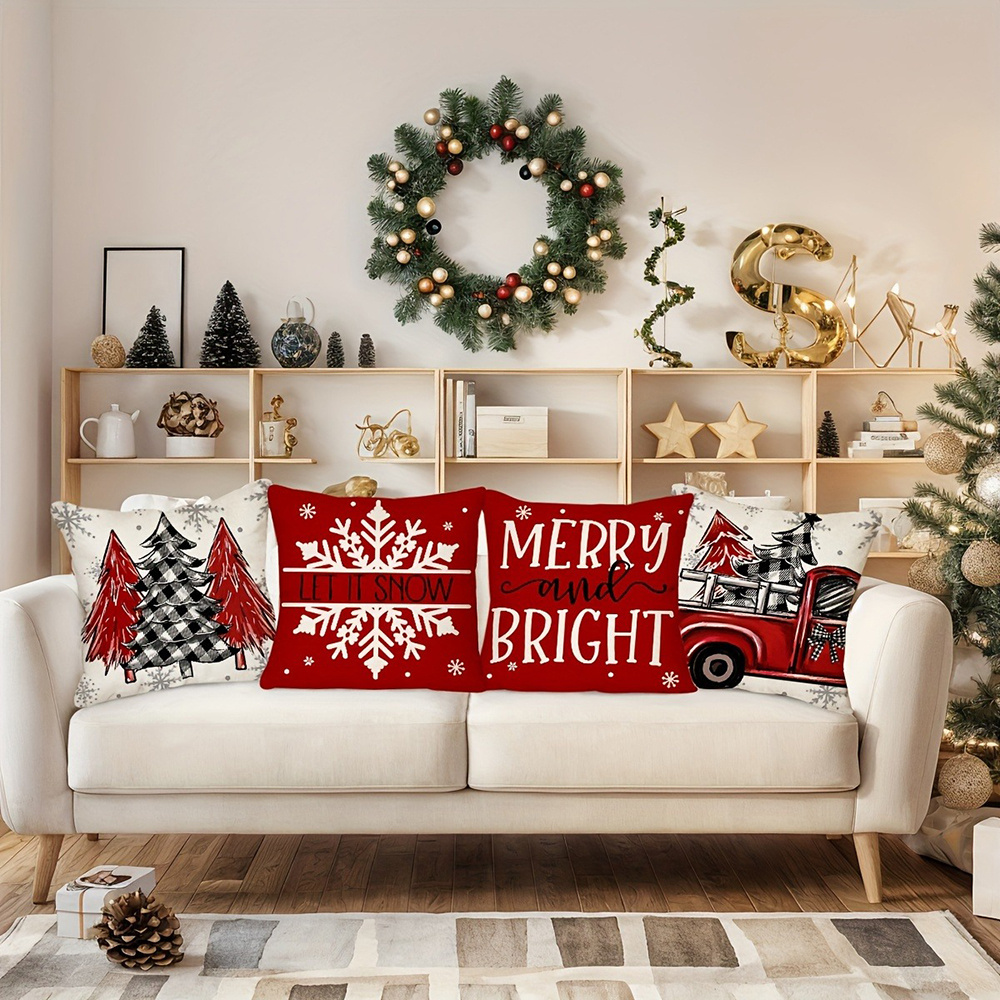 4pcs Red Christmas 18x18 - Christmas & Truck , For Sofa & Decor, Zip , Washable, Christmas Decor
4pcs Red Christmas 18x18 - Christmas & Truck , For Sofa & Decor, Zip , Washable, Christmas Decor