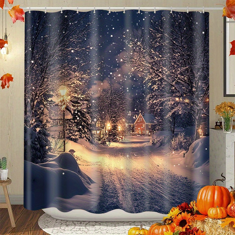 Christmas Snow Scene Shower Curtain - Waterproof, Includes 12 Hooks, Holiday Bathroom Decor, Christmas Decor
Christmas Snow Scene Shower Curtain - Waterproof, Includes 12 Hooks, Holiday Bathroom Decor, Christmas Decor