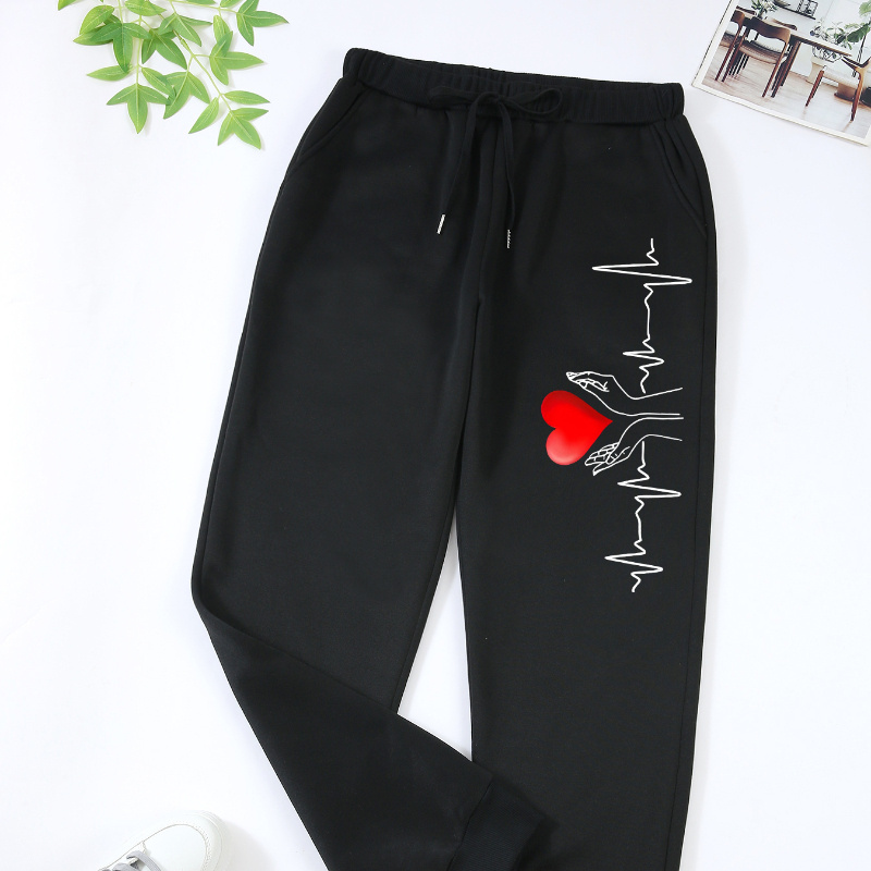 Plus Size Grateful Heart Print Jogger Sweatpants For Women - Knitted Polyester Fabric, 100% Polyester, Stretch, Drawstring, , For All
Plus Size Grateful Heart Print Jogger Sweatpants For Women - Knitted Polyester Fabric, 100% Polyester, Stretch, Drawstring, , For All