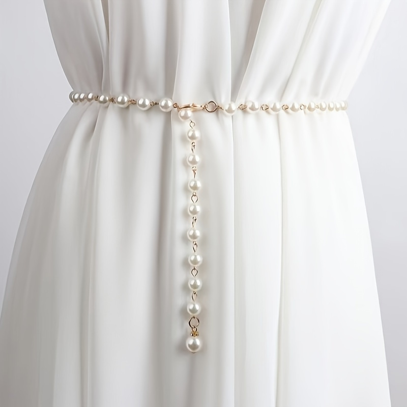 Elegant Faux Pearl Waist Chain Belt For Women - Fashion Accessory For Casual, Bohemian Style, Beaded Chain With Light For Parties, Weddings, -
Elegant Faux Pearl Waist Chain Belt For Women - Fashion Accessory For Casual, Bohemian Style, Beaded Chain With Light For Parties, Weddings, -
