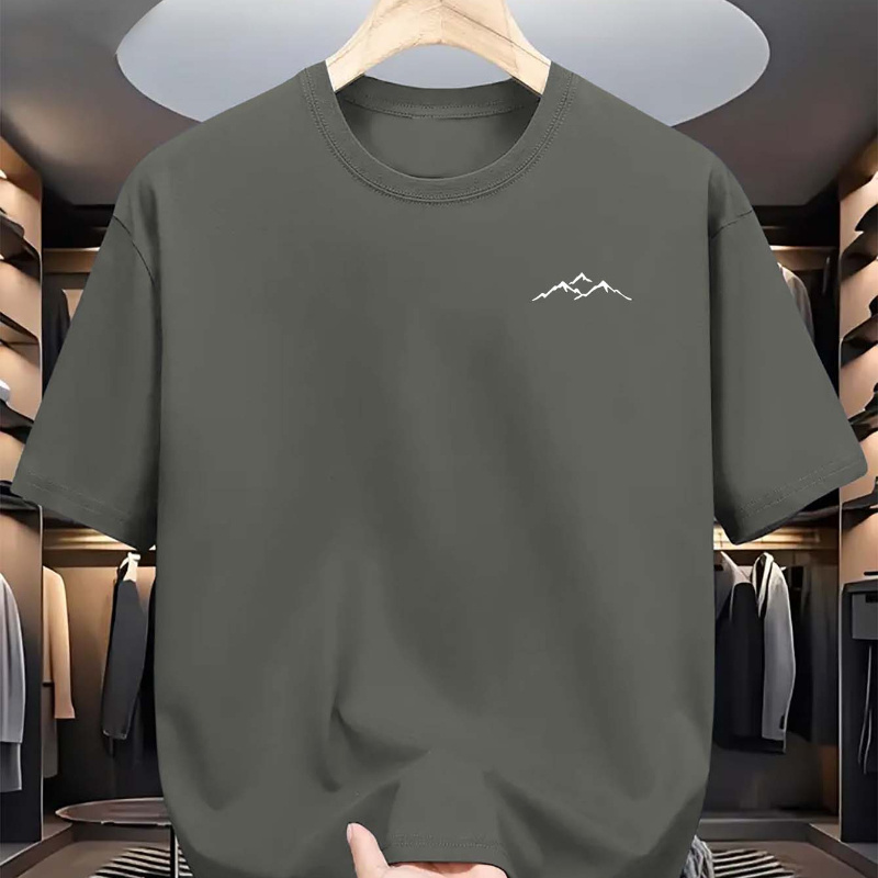 T-shirt confortable à manches courtes et col rond avec imprimé de montagne - Activités décontractées d'été en
T-shirt confortable à manches courtes et col rond avec imprimé de montagne - Activités décontractées d'été en