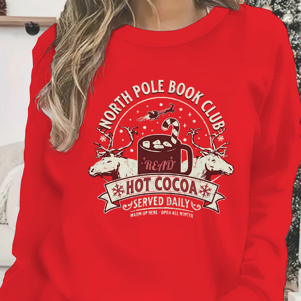 Cozy Plus Size Christmas-themed Sweatshirt For Women - Casual Long Sleeve Crew Neck, Soft Polyester , Machine Washable
Cozy Plus Size Christmas-themed Sweatshirt For Women - Casual Long Sleeve Crew Neck, Soft Polyester , Machine Washable