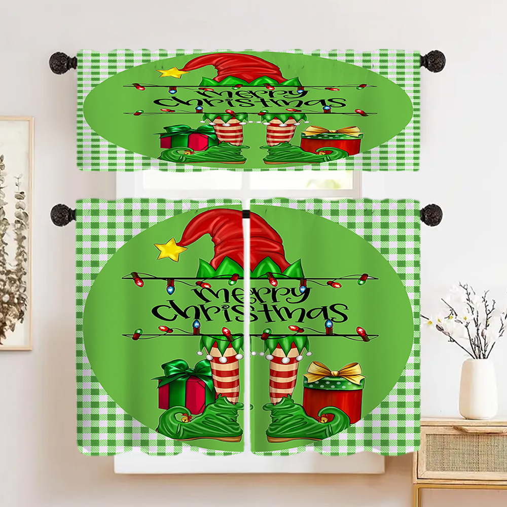 Christmas Elf Decorative Curtain - Rod Pocket Room, Bedroom, Kitchen & Bath - Polyester, Light Filtering, - & Cafe Decor, 1pc/2pcs Set
Christmas Elf Decorative Curtain - Rod Pocket Room, Bedroom, Kitchen & Bath - Polyester, Light Filtering, - & Cafe Decor, 1pc/2pcs Set