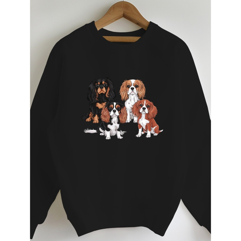 Women' Sweatshirt, Polyester, Casual Round Neck, Regular Length, Geometric Pattern, Autumn/winter, Cartoon Spaniels Design, Knit Fabric
Women' Sweatshirt, Polyester, Casual Round Neck, Regular Length, Geometric Pattern, Autumn/winter, Cartoon Spaniels Design, Knit Fabric