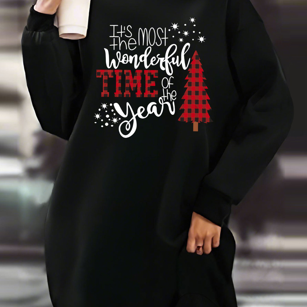 Women's Christmas Printed Cozy Sweatshirt Dress, Long Sleeve, Round Neck, Polyester, , Autumn/, Adult Size
Women's Christmas Printed Cozy Sweatshirt Dress, Long Sleeve, Round Neck, Polyester, , Autumn/, Adult Size
