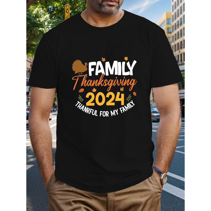 Big & Tall Men's Summer T-shirt - Family Thanksgiving 2024 Graphic, Casual Short Sleeve Tee, Breathable Polyester, Machine Washable, Plus Size
Big & Tall Men's Summer T-shirt - Family Thanksgiving 2024 Graphic, Casual Short Sleeve Tee, Breathable Polyester, Machine Washable, Plus Size