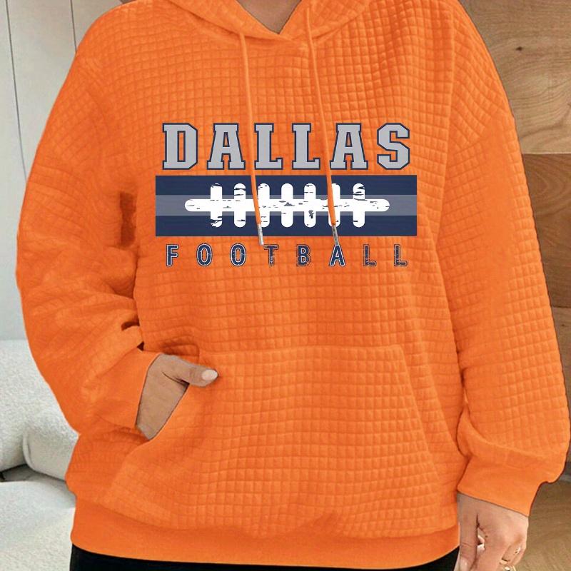 Dallas Football Hoodie Sweatshirt For Women - Casual Geometric Pattern, Waffle Knit, Polyester, , Pullover With Hood, Drawstring, And Pocket
Dallas Football Hoodie Sweatshirt For Women - Casual Geometric Pattern, Waffle Knit, Polyester, , Pullover With Hood, Drawstring, And Pocket